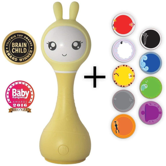 Alilo Intelligent Baby Rattle Smart Bunny Smarty Baby Gift Media Player Shake & Tell (Yellow)