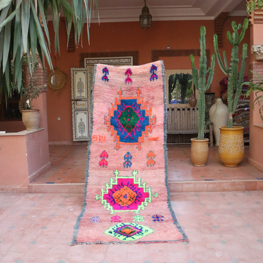 Moroccan Authentic Runner, Handmade 4x10 Feet Vintage Runner