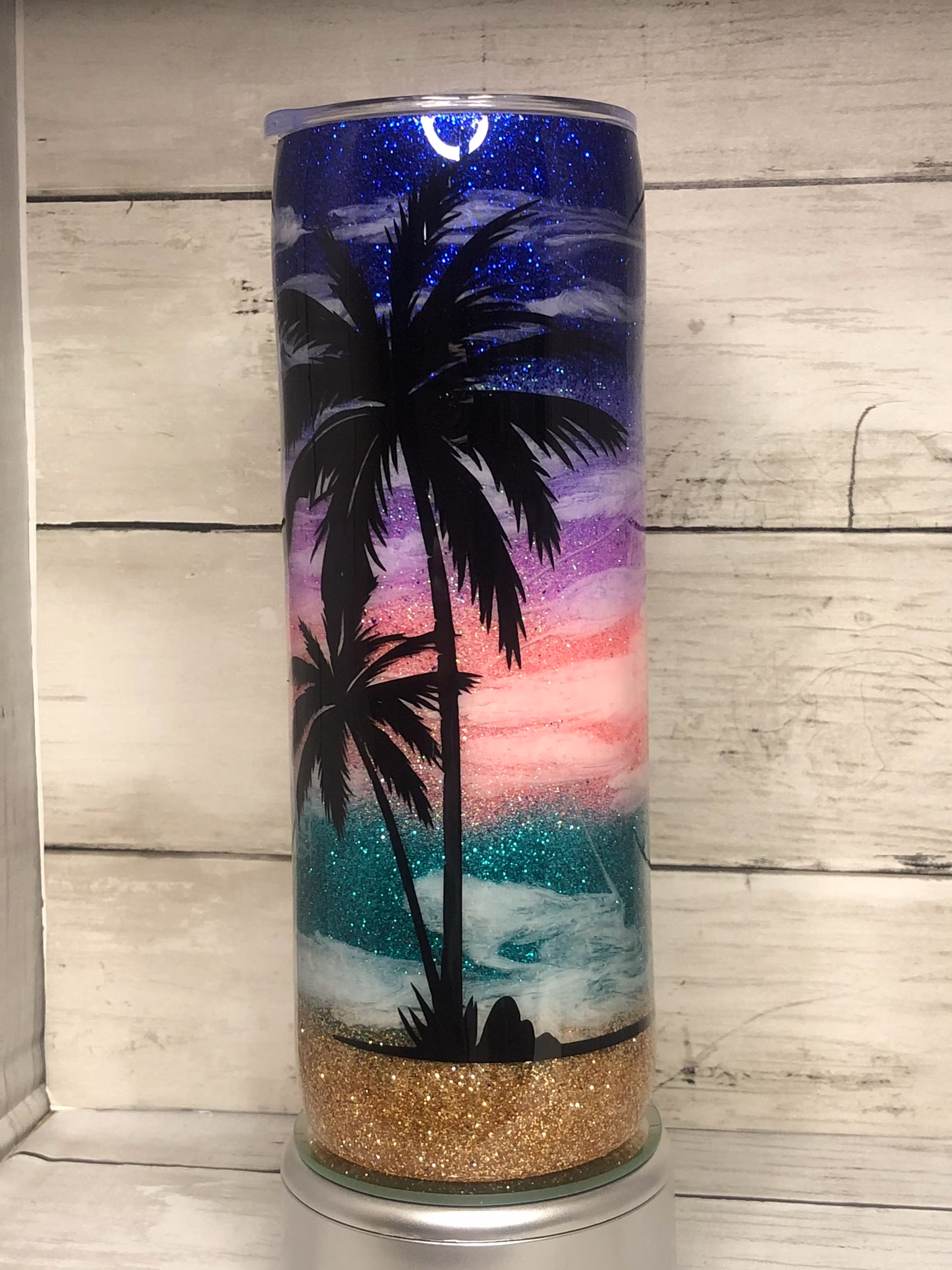 Personalized Beach Tumbler With Straw, Sunset Tumbler, Bridesmaid Gifts, Best Friend Birthday Gift For Her, To Go Iced Coffee Cup, Mug