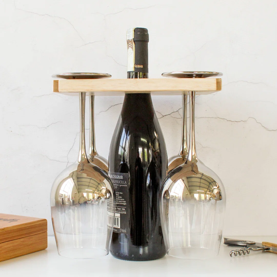 Johvan Personalised Wine And Bottle Holder