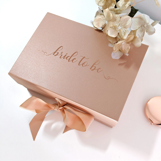 Bride To Be Box - Rose Gold & White