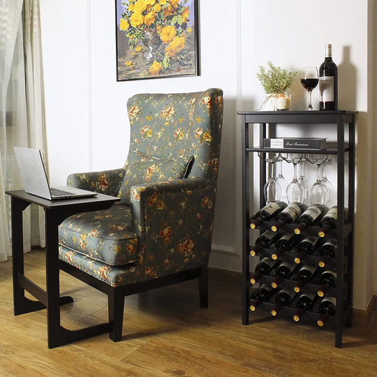 Mccarter 16 Bottle Floor Wine Bottle & Glass Rack