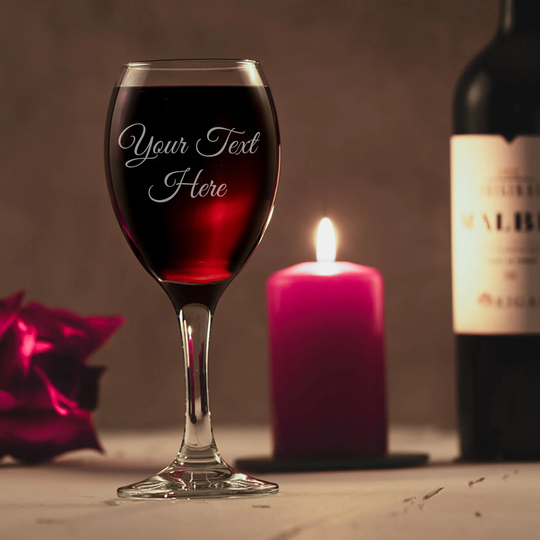 Personalised Wine Glass in Silk Lined Presentation Box - Gift For Mother's Day, Birthday, Wedding, Her, Him