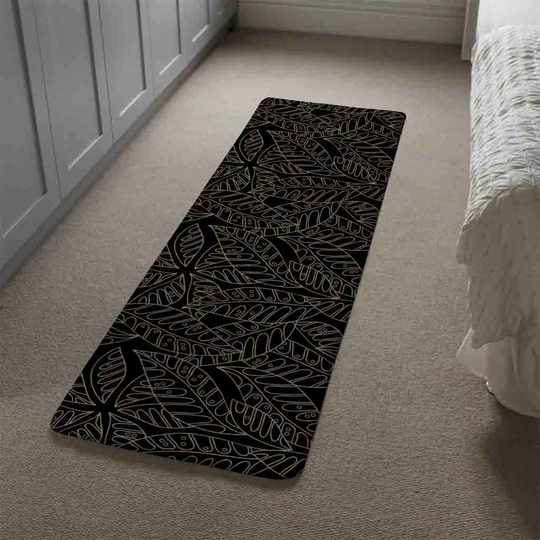 Huckaby Lined Shaggy Black Rug
