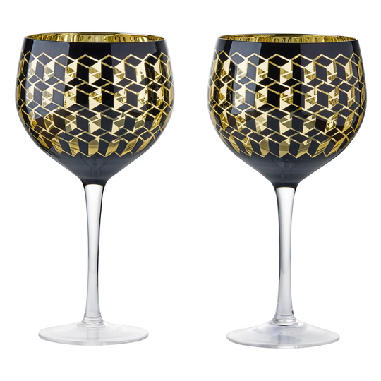 Set Of 2 Cubic Gin Glasses