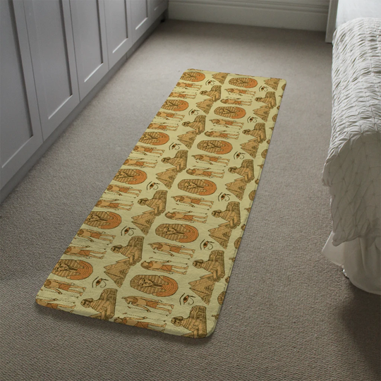 LinoLakes Egyptians and Sphinx Designer Shaggy Gold Rug