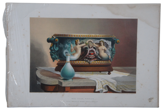 Antique 1876 Chromo Lithograph Porcelain Wine Cooler Clay Cosack & Co 19