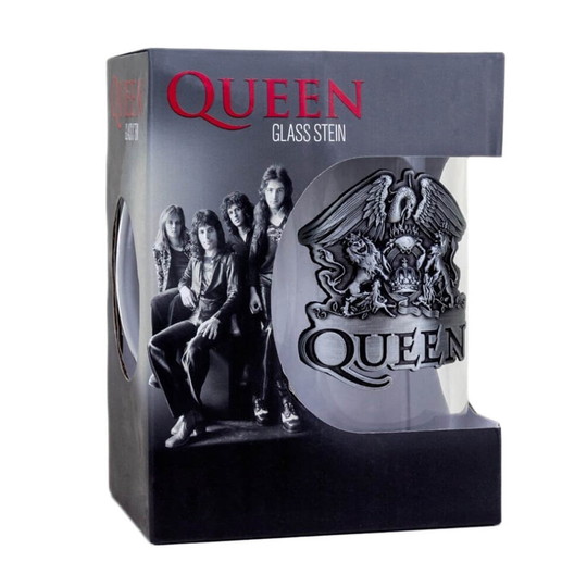 Queen Crest Glass Stein
