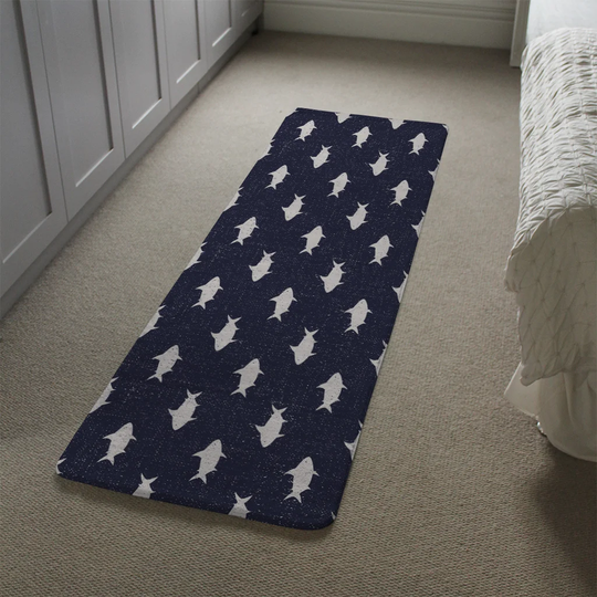Lieb Fish Designer Shaggy Navy/White Rug