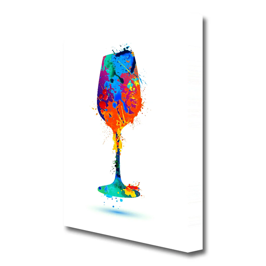 Wine Glass Splash Kitchen - Wrapped Canvas Painting Print