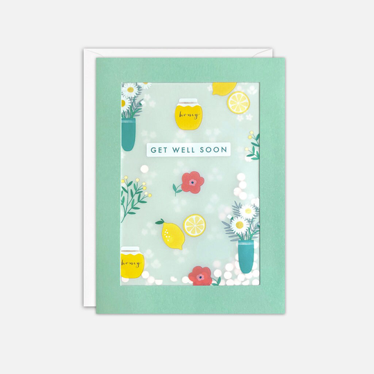 Honey & Lemons Get Well Soon Card With Paper Confetti - Shakies By James Ellis