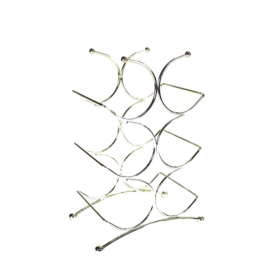 Wollongong 6 Bottle Tabletop/Countertop Wine Bottle Rack in Silver