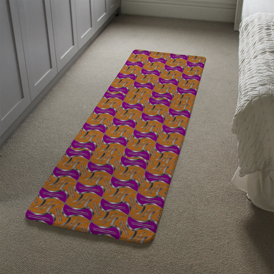 Loera Metalic Shapes Designer Shaggy Orange/Pink Rug