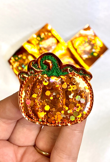 Pumpkin Glitter Shaker Feltie -Fall Felties - Glitter