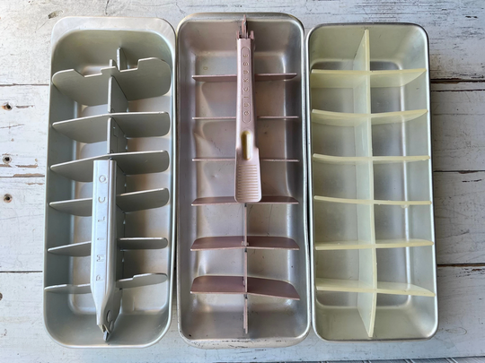 Choice Of Retro Aluminum Ice Tray, Generic, Philco, & Quickube Brands | Vintage Kitchen & Bar Cube Trays