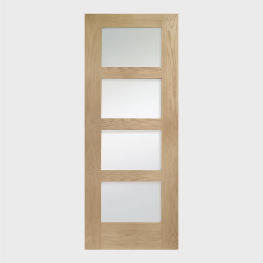 Internal Oak Pre-Finished Shaker 4 Light with Clear Glass