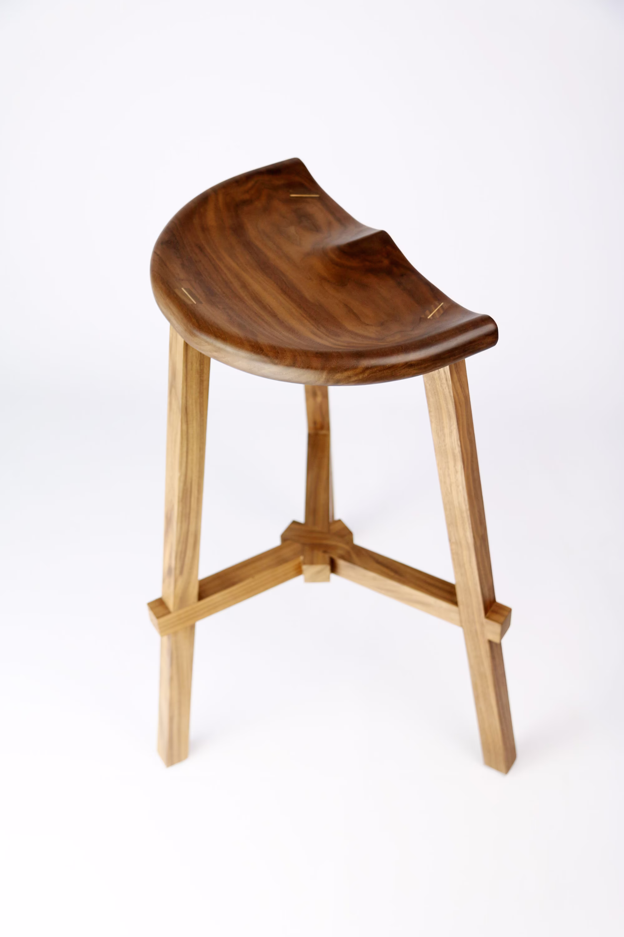 Handmade Wood Bar Stools, Kitchen Counter Stool {Shown in Walnut With Contrasting Maple Details}
