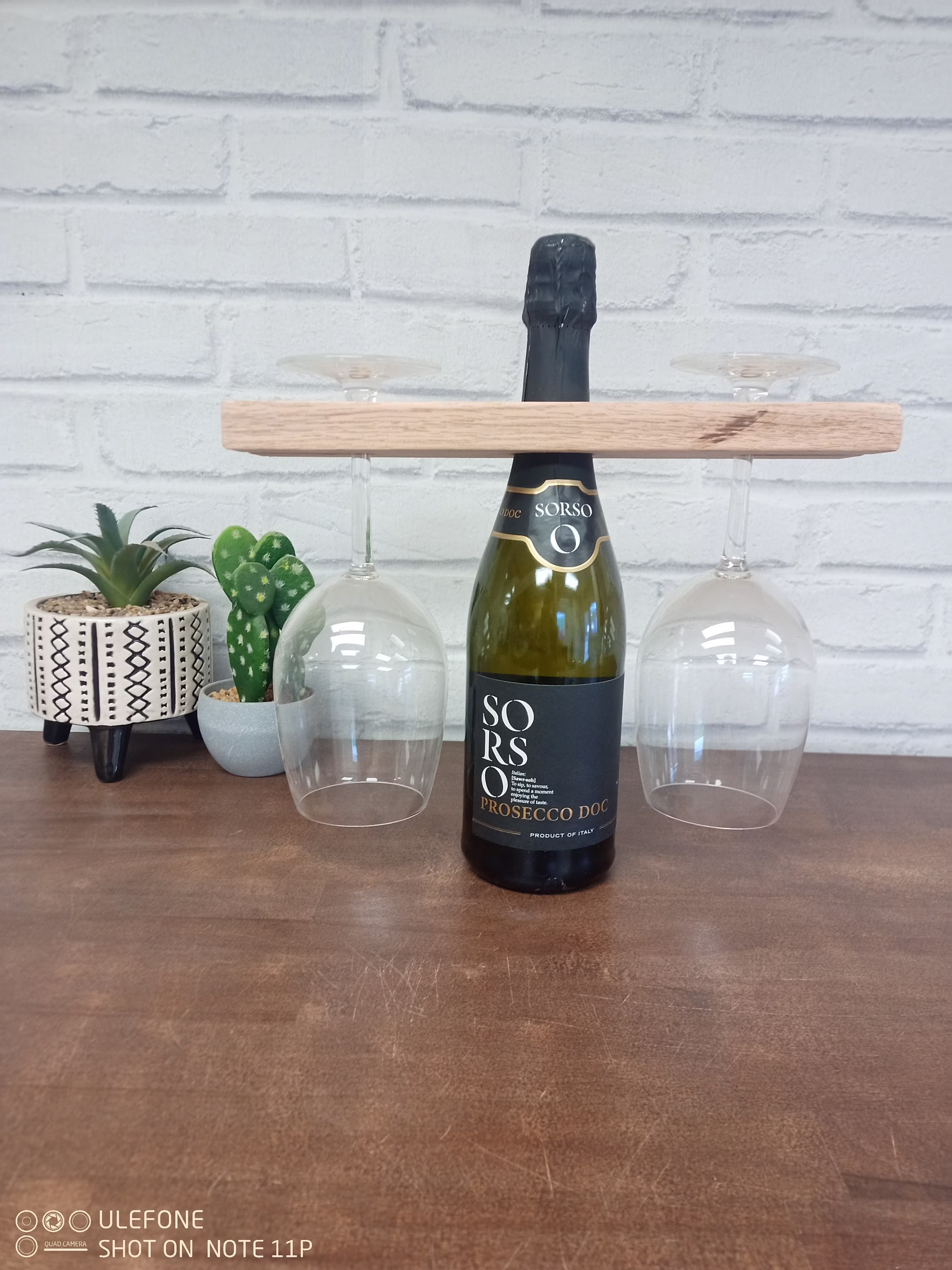 Solid Oak Wine Glass Holder