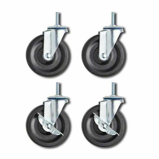 50mm 2inch M7 Threaded Castor Wheels Swivel Braked For Chiller Cabinet