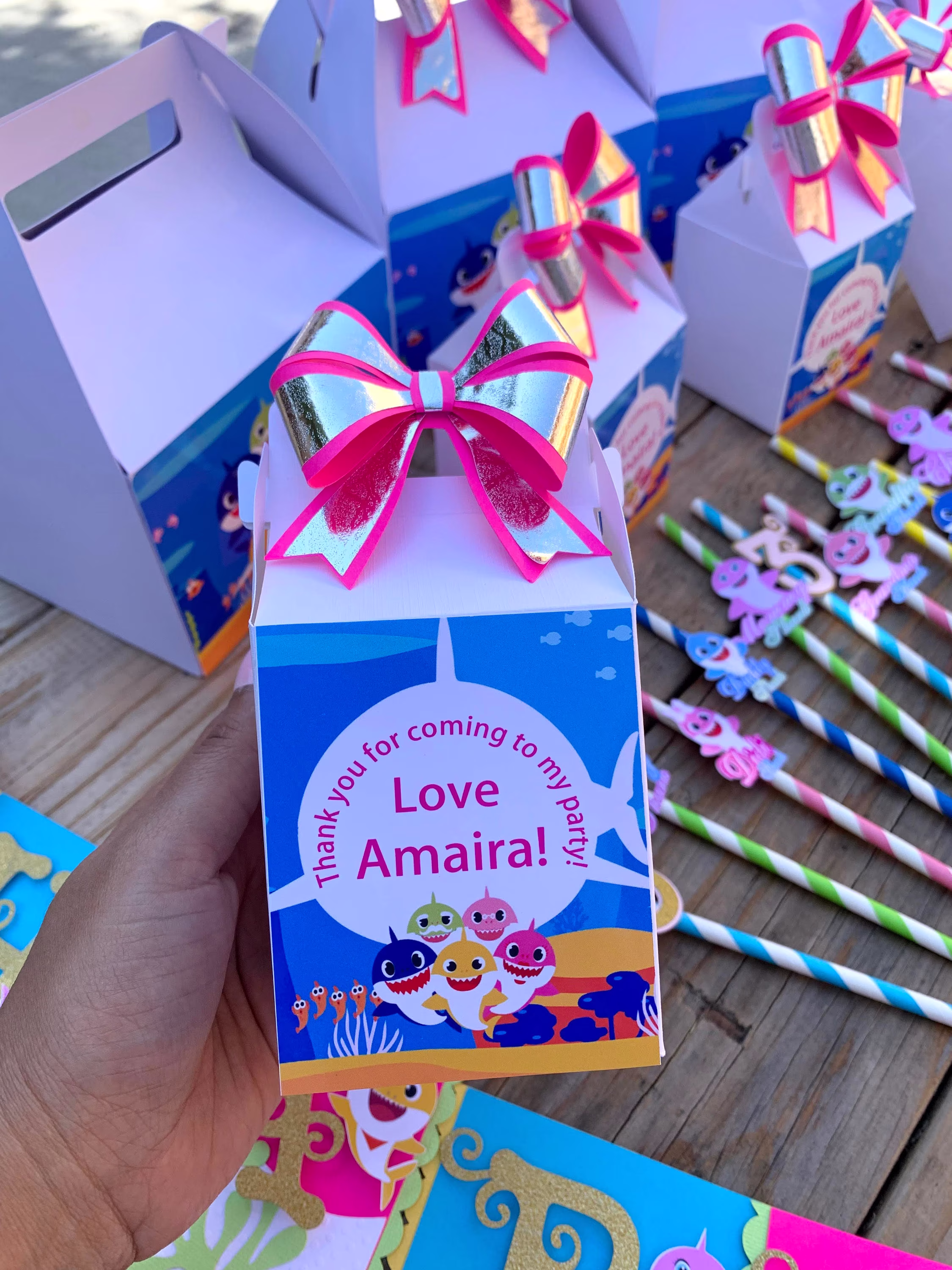 Baby Shark Favor Box/ Baby Candy Bags/ Favors, Goody Boxes, Shark Birthday Favors