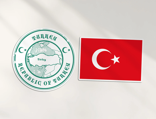 2 X 10cm Turkey Vinyl Stickers - Turkish Europe Country Map Flag Holiday Travel Adventure Luggage Gift Kids Boys Girls Sticker #78670