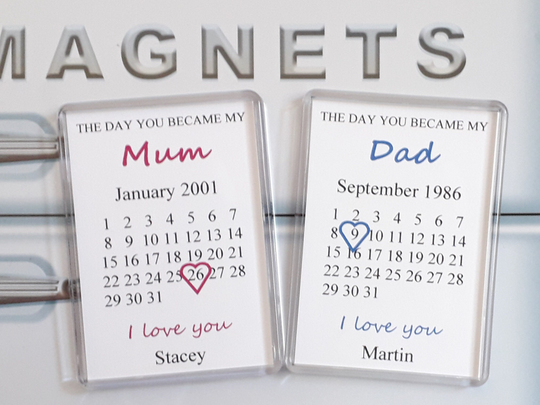 The Day You Became My... Fridge Magnet - Mum Dad Nanny Gran Grandma Grandad Birthday Mothers Fathers Christening Christmas