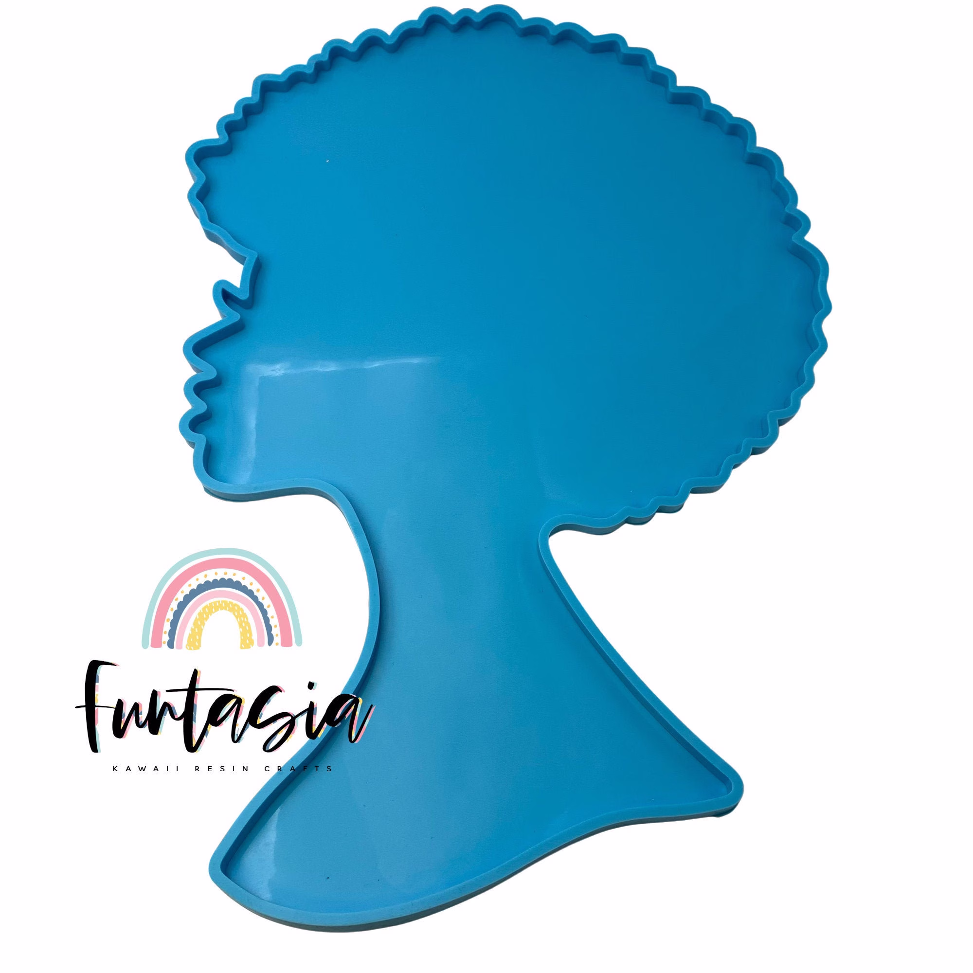 Extra Large Afro Girl Silicone Mold, Shiny Molds For Epoxy Crafts, Resin Craft