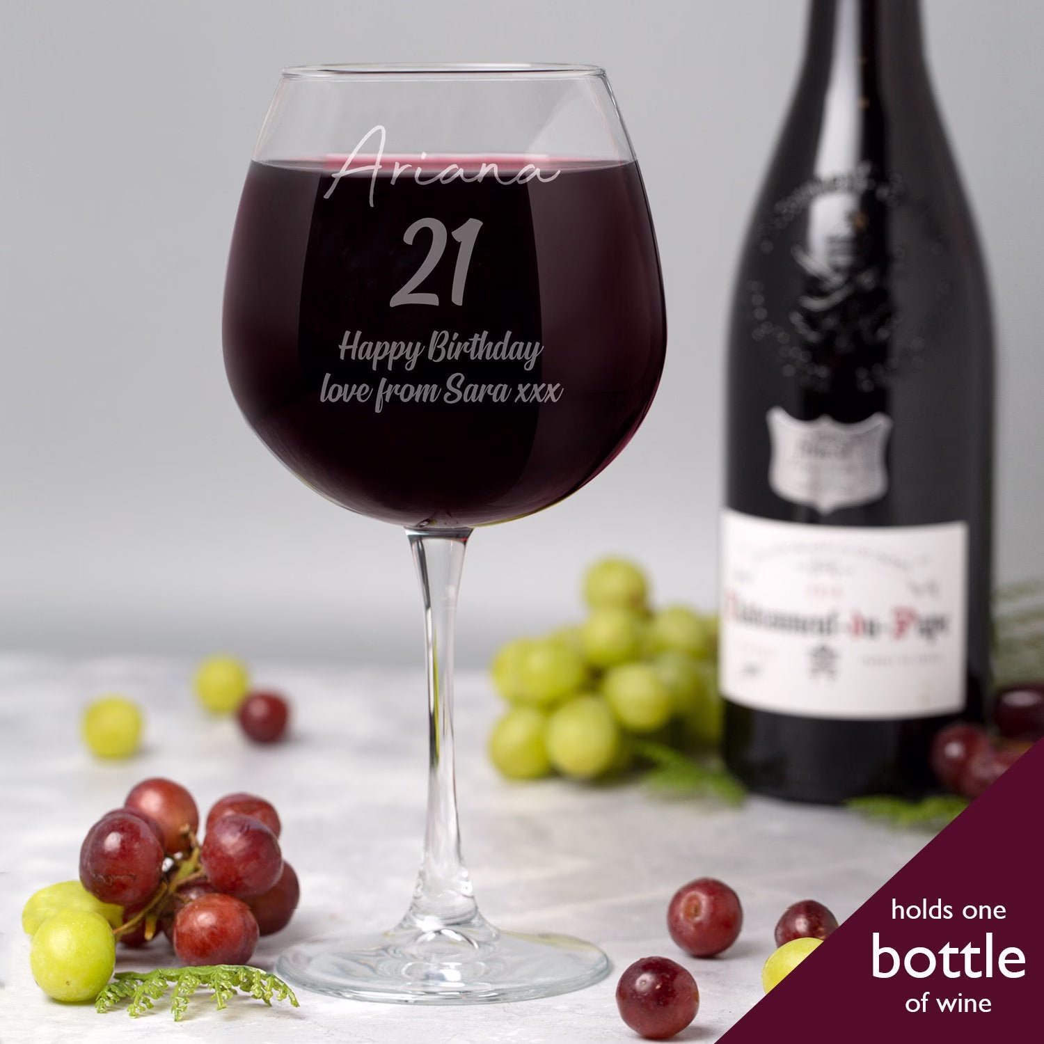 Personalised Bottle Of Wine Birthday Glass Gifts For Her Mum Girls Red Rose White Womens Female 18Th 21st 30Th 40Th 50Th 60Th