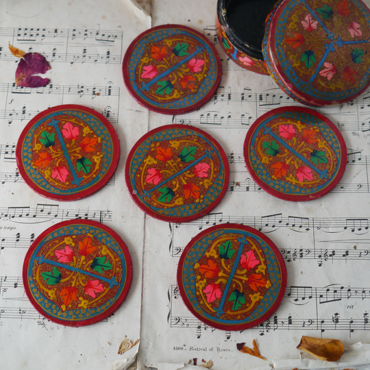 Paper Mache Coasters With Box
