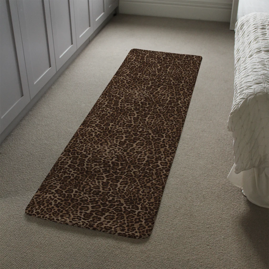 Kowalski Leopard Designer Shaggy Brown Rug