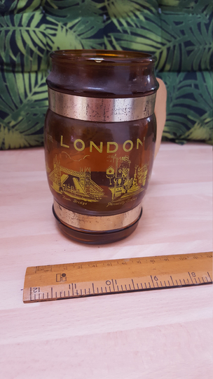 Vintage 1950S London Souvenir Kitsch Boho Beer Glass - Stunning Piece Interesting Item
