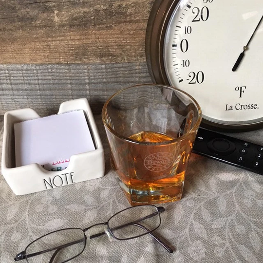 Choose Neat Or Ice Cubes Scotch Whisky in A Dewars Glass Drink Fake Food Photo Staging Prop