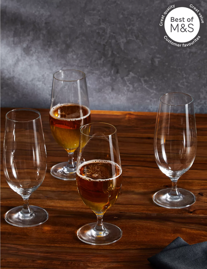 Set of 4 Maxim Beer Glasses beige