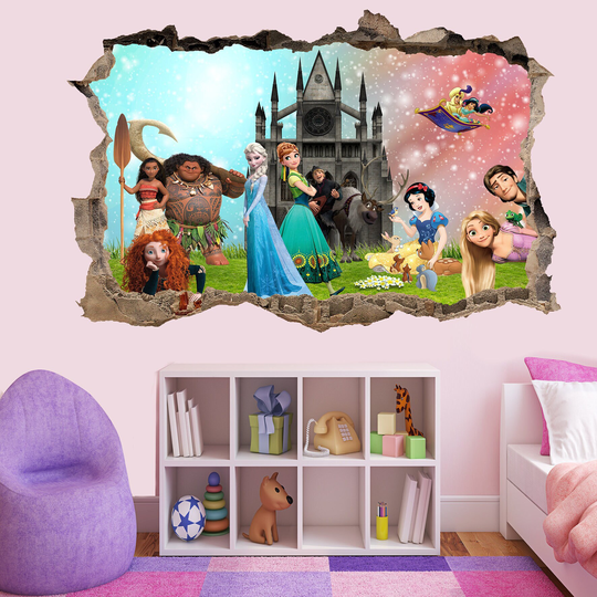 Princess Characters Prince Pets Wall Sticker Mural Poster Decal Girls Room Nursery Decor Id713
