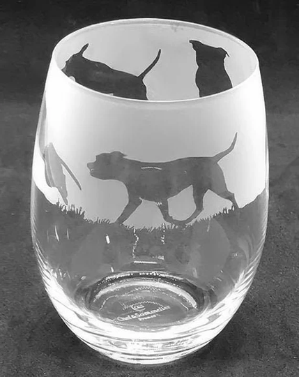 36Cl Stemless Wine/Water Glass With Staffordshire Bull Terrier Design