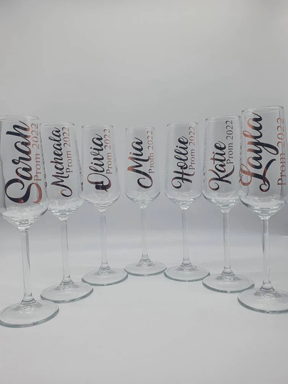 Gorgeous Personalised Champagne Flutes Perfect For Prom, Hen Nights, Weddings