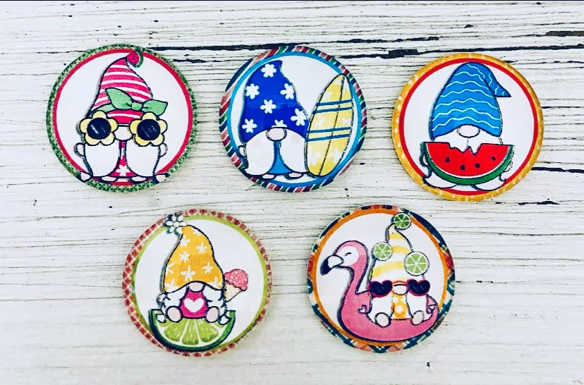 Summer Gnome Refrigerator Magnets, Glass Cute Office Supplies, Magnets For Board, Gift Decor, Ideas