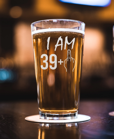 39 + 1 Middle Finger 40Th Birthday Beer Pint - Gift Anniversary Glass