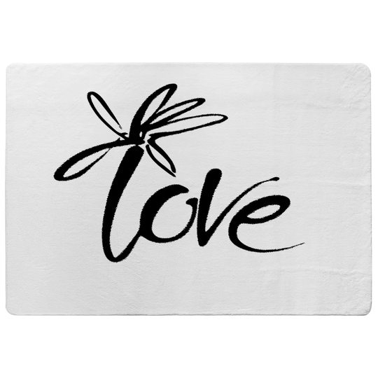 Patria Love Type Designer Shaggy Black/White Rug
