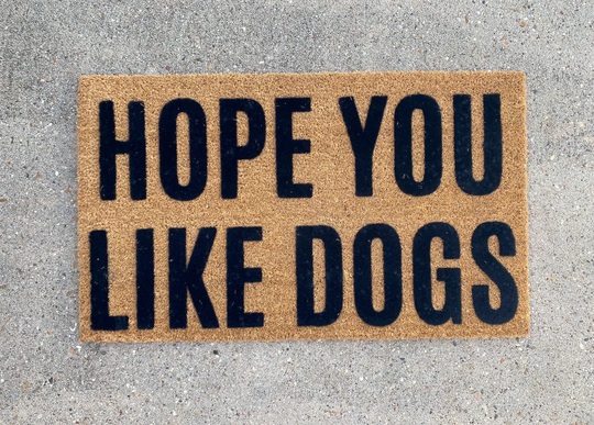 Hope You Like Dogs Doormat, Funny Pet Lover Welcome Mat, Animal Puppy Door Entryway Decor, Gift, Double Size