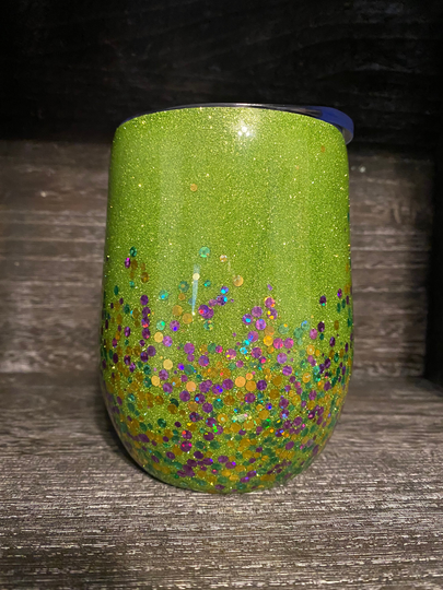 Mardi Gras Stainless Wine Tumbler
