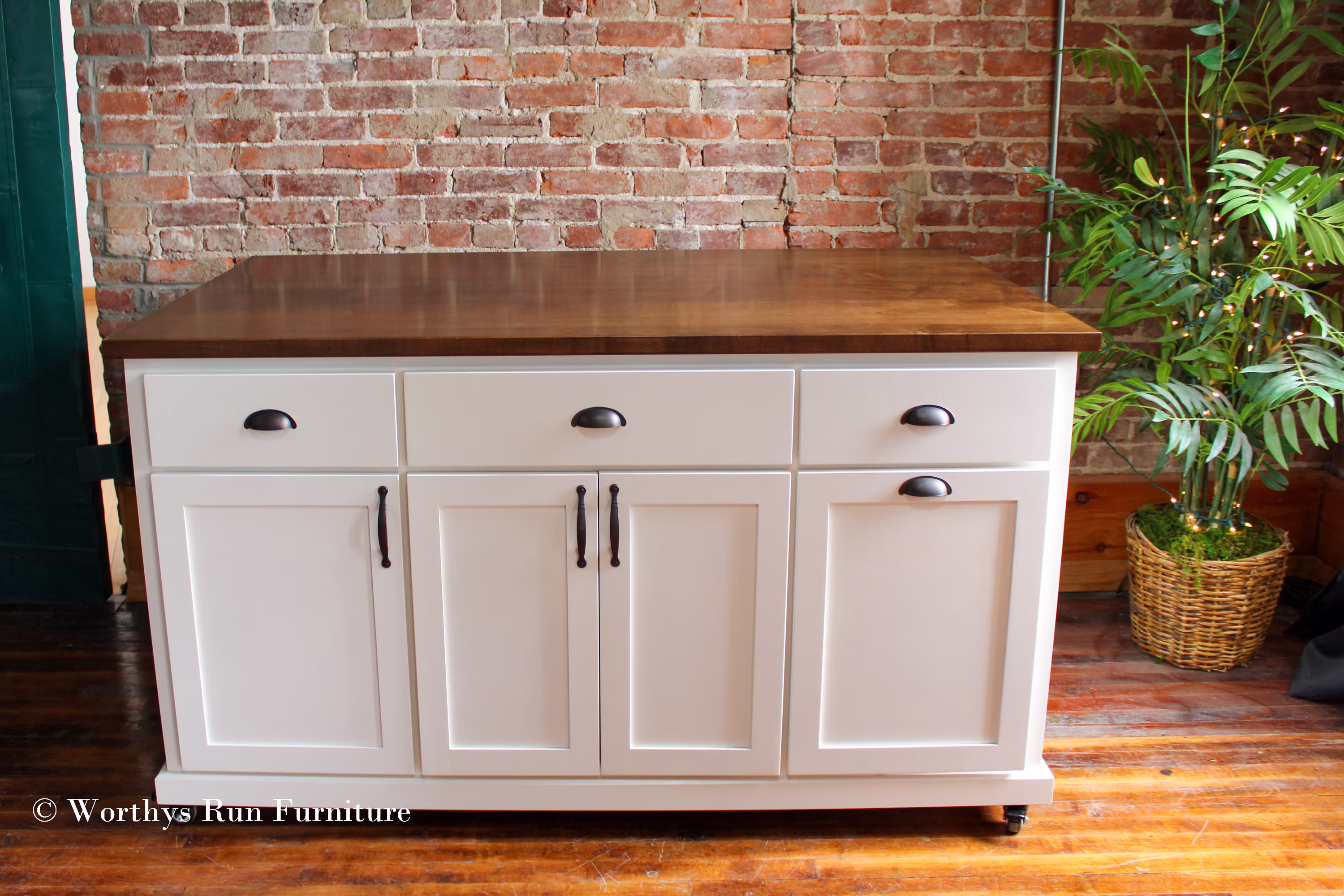 Model Atlantic-60 Kitchen Island With Seating, Custom Kitchen