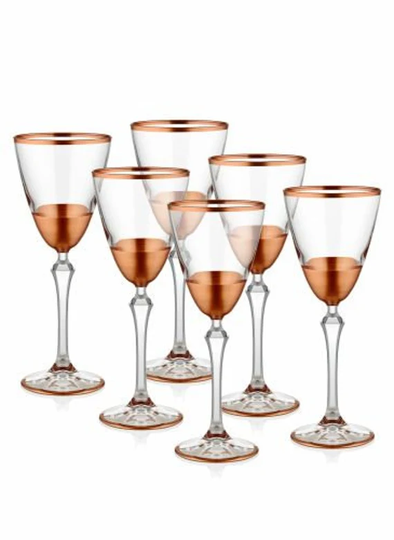 The Mia Glam Series Wine Glasses, Set Of 6 | Copper