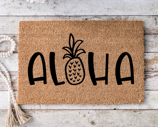 Aloha Pineapple Door Mat, Funny Doormat, Housewarming Gift, Welcome Mat, Door Closing Wedding Gift -2