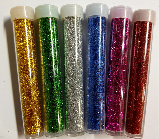 Glitter Shaker Tubes in 6 Assorted Vibrant Colours For Arts & Crafts Nails/Body - Add Extra Sparkle To Any Craft Kit Or Slime