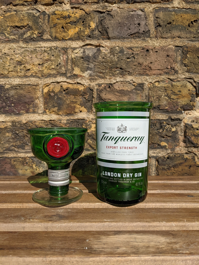 Tanqueray Gin Bottle Glasses, Christmas Gift For Couple, House Warming Lover, Recycled Bottle, Gifts