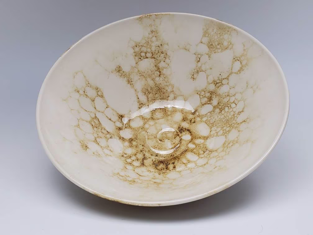 Large Bubble Glaze Porcelain Serving Bowl, Pasta Salad Centerpiece, Entertaining Or Presentation