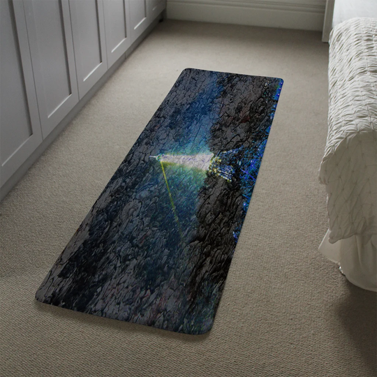 Hufford Eiffel Tower and Bark Designer Shaggy Blue/Black Rug