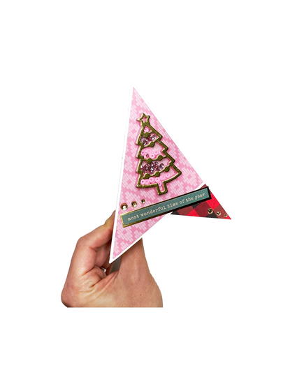 3D Christmas Tree Card That Folds Flat, Shaped & Envelope Set, Blank Card, Holiday Greeting With Envelope