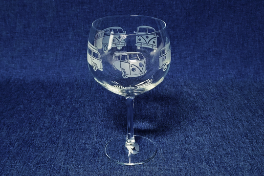 Camper Van Engraved Gin Glass. - Home Is Where You Park It